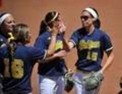 u-m softball falls to louisiana-lafayette, forcing game 3